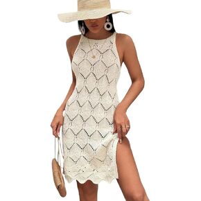 Women Swimsuit Cover Up Slit Cover Up Dress, For Summer Beach