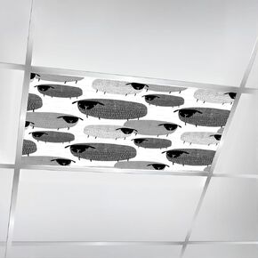 6 Pack Fluorescent Light Covers for Ceiling Lights Seamless baby cute little chickens Funny yellow chicks Magnetic Light Filters Diffuser Shade for Classroom Home Office School