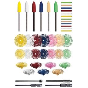 Dedeco Sunburst - Deluxe Assortment - 116 Piece Tool Set - 1/2 Inch Snap-On, 5/8 Inch & 7/8 Inch Discs, 2mm & 3mm Polishing Pins and Points in All Grit Textures Plus 5425, 5431, 7081 and 7083 Mandrels