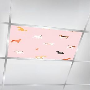 4 Pack Fluorescent Light Covers for Ceiling Lights Cute Penguin Cartoon Seamless Christmas Magnetic Light Filters Diffuser Shade for Classroom Home Office School