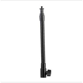 28cm Flexible Bendable Flash Light Stand Black Steel Wire Pipe Overarm Bracket with 1/4 Inch Screw Male Female Holes