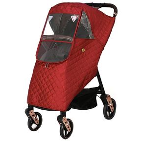 Stroller Rain Cover,Stroller Winter Cover, Winter Baby Stroller Cover, Stroller Windshield Rain Cover, Baby Travel Weather Shield Stroller Cover for Pushchair Red