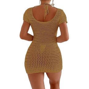 Women Swimsuit Cover Up Summer Slim Fit Hollow Out Cover Up