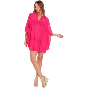 Women's Beach Cover Up, V-Neck, Kimono Sleeve, Mini Length, Free Size