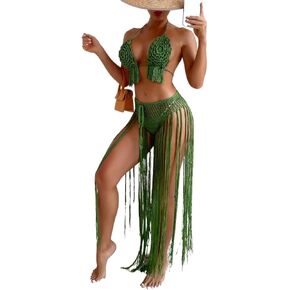 Women Swimsuit Cover Up Bikini Top And Bottom Set