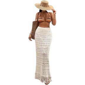 Women Swimsuit Cover Up Sweater Cover Up Skirt With, For Summer Beach