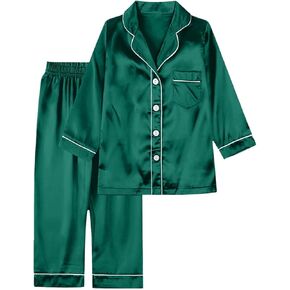 2025 Family Satin Christmas 𝐏a𝐣amas Sets Solid Silk Xmas 𝐏𝐣s Matching Sets Soft 𝗦leepwear for Mens
