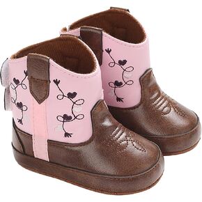 Leather Soft Sole Cowboy Boots for Baby Infant Toddler Boys Girls Newborn Crib Prewa𝐥kers Non Slip Crib Shoes