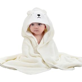 2 Pcs Baby Hooded Towels,31 x 31 in Baby Washcloths, Infant Super Soft Baby Bath Towels with Hood for Toddlers1-3,Highly Absorbent Viscose Hooded Towel for Boys, Girls, Newborn Essentials