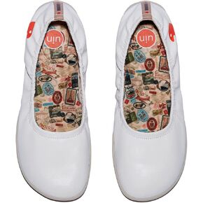 UIN Women's Ballet Flats Slip On Round Toe Casual WalkingComfortable Art Painted Travel Shoes Illites Ⅳ