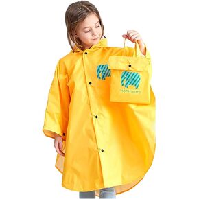 Kids Raincoat for Boys Girls Rain Poncho Lightweight Reusable Waterproof Rain Jacket Hooded Raincoat Toddler Rainsuit