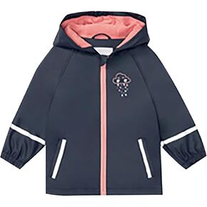 Toddler Boys Girls Hooded Printed Rainproof Jacket Zipper Reflective Rain Coat with Pockets Windbreaker Outwear