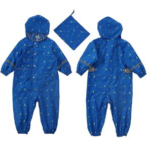 Kids Raincoat Rain Poncho Rain Suit Boys Girls Printing Rain Jacket Toddlers Windproof Mudproof Outdoor