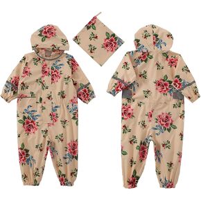 Kids Rain Suit Rain Poncho Rain Coat Boys Girls Printing Rain Jacket Toddlers Windproof Mudproof Outdoor