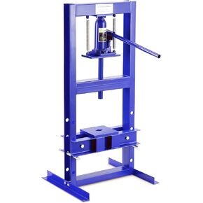 Garvee Hydraulic Press 12 Ton, H-Frame Garage Floor Hydraulic Press with 2 Press Plates, Heavy Duty Adjustable Hydraulic Press Machine for Auto Repair, Overload Protection & Rust Resistant, Blue
