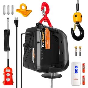 1100LBS Electric Hoist Winch 2-in-1 | 110V 1500W Portable Manual & Remote Control Lifting Power | 16ft/min Vertical & Horizontal Lift | Overload Protection | Perfect for Towing and Lifting in Kuwait