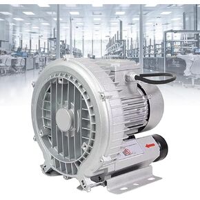 Vortex Ring Blower, Regenerative Blower, 220V 50Hz Single Phase,Industrial Vacuum Pump for Air Blowing Or Suction for Sewage Aeration Aquarium Fish Pond(1100W/1.48HP)