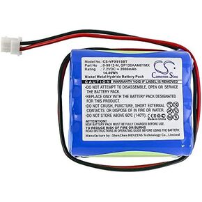 Cameron Sino Replacement Battery for Vis'onic 0-9912-M 0-9913-W 103-303687 GP130AAM6YMX 2000mAh