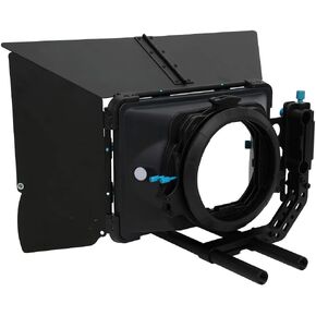 Camera Follow Focus Sunshade, Professional Swing Away Matte Box, Photography Matte Box with Foldable Front Swing and Adjustable Side Swing for Digital Camera Video Camera
