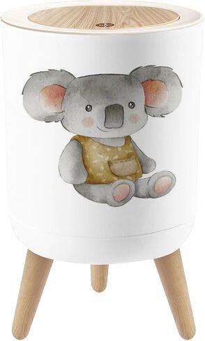 Small Trash Can with Lid Cute Koala Bear Watercolor for Kids Baby 1.8 Gallon Dog Proof Trash Can Round Garbage Can Waste Bin Wastebasket for Bathroom Bedroom Living Room in Saudi Arabia