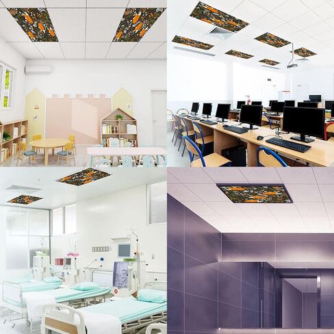6 Pack Fluorescent Light Covers for Ceiling Lights Seamless road baby for print textile Kids roads Magnetic Light Filters Diffuser Shade for Classroom Home Office School in Saudi Arabia