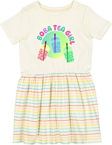 inktastic Boba Tea Girl Toddler Dress in Saudi Arabia
