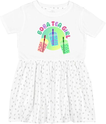 inktastic Boba Tea Girl Toddler Dress in Saudi Arabia