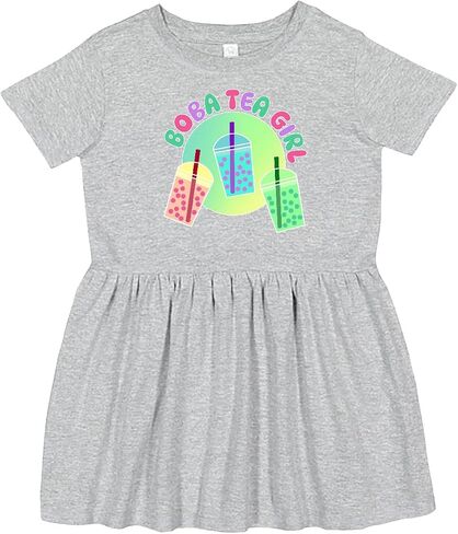 inktastic Boba Tea Girl Toddler Dress in Saudi Arabia