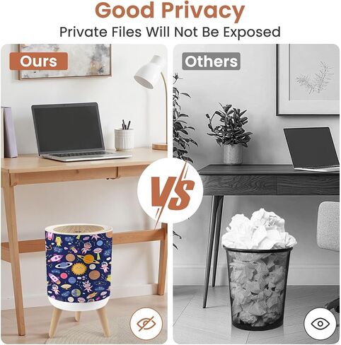 Small Trash Can with Lid Seamless pattern cute space for baby Cute children design planets 1.8 Gallon Dog Proof Trash Can Round Garbage Can Waste Bin Wastebasket for Bathroom Bedroom Living Room in Saudi Arabia