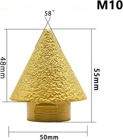 Exquisite M10 M14 Diamond Chamfer Corn Drill Bit Enlarged Hole Beveling Grinding Tools 38mm 50mm for Granite Marble Tiles Stone Cutting Durable(M10-38mm) in Saudi Arabia