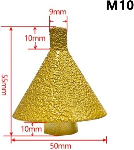 Exquisite M10 M14 Diamond Chamfer Corn Drill Bit Enlarged Hole Beveling Grinding Tools 38mm 50mm for Granite Marble Tiles Stone Cutting Durable(M10-38mm) in Saudi Arabia