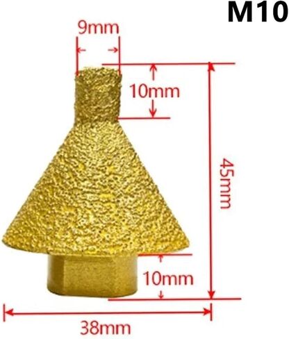 Exquisite M10 M14 Diamond Chamfer Corn Drill Bit Enlarged Hole Beveling Grinding Tools 38mm 50mm for Granite Marble Tiles Stone Cutting Durable(M10-38mm) in Saudi Arabia
