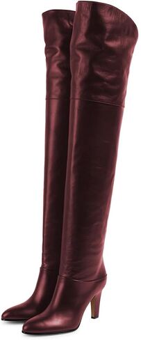 miss left Women Fashion High Heel Over The Knee Boots Almond Toe Stretchy Pull on Winter Warm Party Long Boots Size 4-16 US in Saudi Arabia