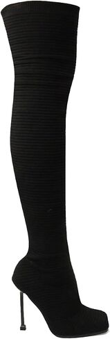 Women's Over The Knee Heels Boots High Heel Stretch Knit Pointed To Thigh Long Boots in Saudi Arabia