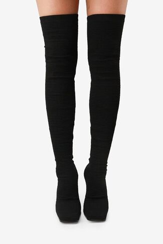 Women's Over The Knee Heels Boots High Heel Stretch Knit Pointed To Thigh Long Boots in Saudi Arabia