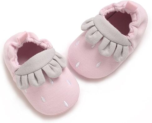 Baby Moccasins Infant Shoes Strawberry Prints Soft Soled Non Slip Socks Baby Floor Shoes Socks Spring Fall Flat in Kuwait