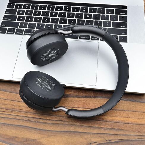 Elite 45h Evolve2 65 Earpads,JOYSOG Replacement Ear Pads Ear Cushions Foam Covers for Jabra Evolve 2 65 MS/UC Elite 45h Headphone (Black) in Saudi Arabia