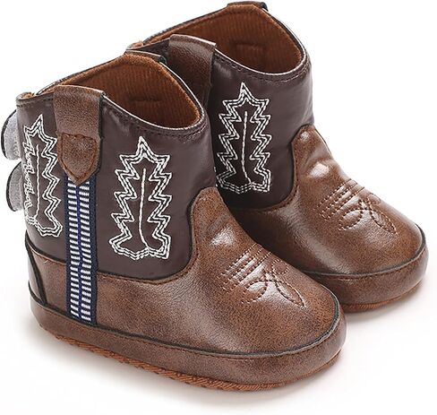 Baby Infant Toddler Girls Leather Western Boots Cowboy Bootie Soft Sole Non Slip Shoes Little Girl Size 12 Booties in Saudi Arabia