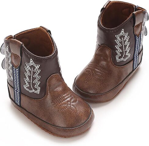 Baby Infant Toddler Girls Leather Western Boots Cowboy Bootie Soft Sole Non Slip Shoes Little Girl Size 12 Booties in Saudi Arabia