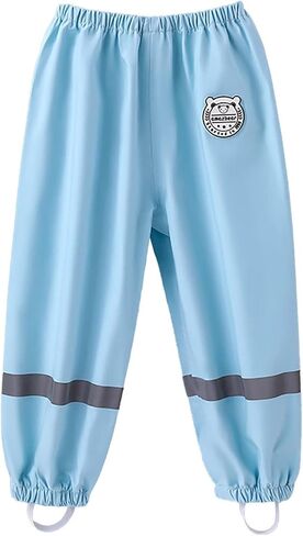 Kids Waterproof Rain Pants Mud Dirty Proof Windbreak Lightweight Raincoat Toddler Boys Girls Cool Insulated Overalls in Saudi Arabia
