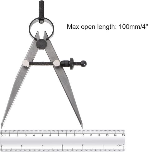 فرجار مفصل زنبركي - [3 بوصة] أداة قياس فرجار مقسم زنبركي من الفولاذ الكربوني مع صامولة صلبة لقياس الحجم واستخدام الرسم، ساق مسطحة in Kuwait