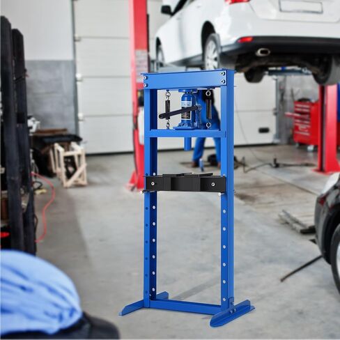 Garvee Hydraulic Press 12 Ton, H-Frame Garage Floor Hydraulic Press with 2 Press Plates, Heavy Duty Adjustable Hydraulic Press Machine for Auto Repair, Overload Protection & Rust Resistant, Blue in Kuwait