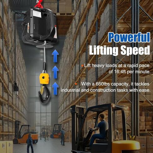1100LBS Electric Hoist Winch 2-in-1 | 110V 1500W Portable Manual & Remote Control Lifting Power | 16ft/min Vertical & Horizontal Lift | Overload Protection | Perfect for Towing and Lifting in Kuwait
