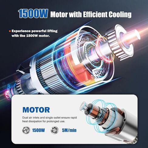 1100LBS Electric Hoist Winch 2-in-1 | 110V 1500W Portable Manual & Remote Control Lifting Power | 16ft/min Vertical & Horizontal Lift | Overload Protection | Perfect for Towing and Lifting in Kuwait