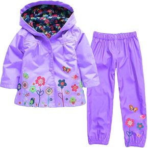 Sweat Outfit Toddler Girls Boys Kids Windbreaker Jacket Raincoat Trench Coat Hoodies Suit Baby Girl Romper Pant
