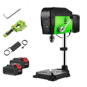 Portable Drill Press, Dual Power Supply Mode Mini Drill Press, Cordless Benchtop Drill Press with Adjustable Speed and Height, Corded Electric/Battery Powered 4600RPM 0.02"-0.26"