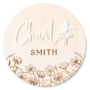 Newborn Baby Boy Announcement Sign Flowers | Baby Birth Announcement Sign Girl for Hospital | Baby Name Announcement Sign boy | Personalized 3D Newborn Baby Name Announcement | Newborn Gift