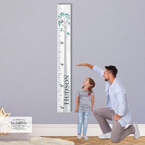 Wooden Kids Growth Height Chart Ruler for Boys and Girls Painted (The Hudson) by Back40Life