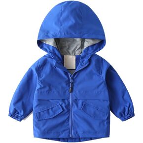 Toddler Rain Jacket Baby Girls Boys Raincoat Windbreaker Casual Outerwear Kids Lightweight Zip Hooded Rain