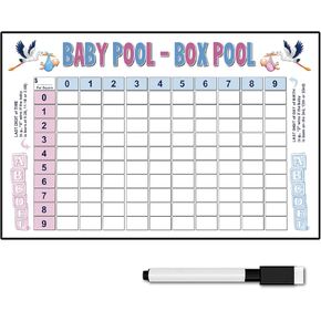Zieglerworld Baby Box Box Pool - Guess Game for Baby Baby Date & Time Shower Party Games Chart 22 × 34 Plus Pen